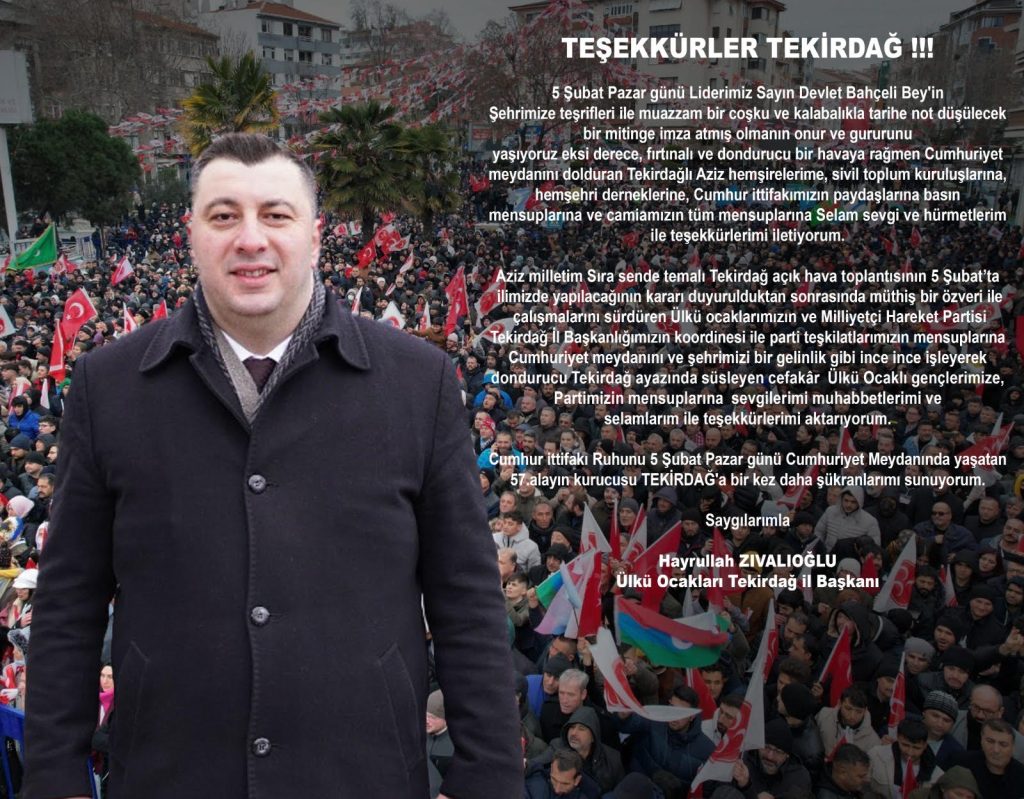 TEŞEKKÜRLER TEKİRDAĞ !!!