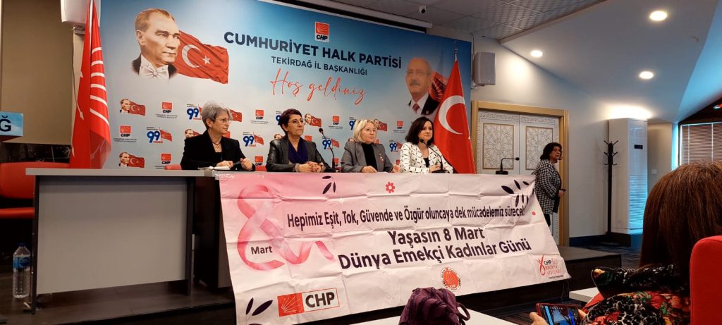 CUMHURİYET HALK PARTİSİ TEKİRDAĞ İL KADIN KOLLARI  8 MART DÜNYA EMEKÇİ KADINLAR GÜNÜ’NE İLİŞKİN