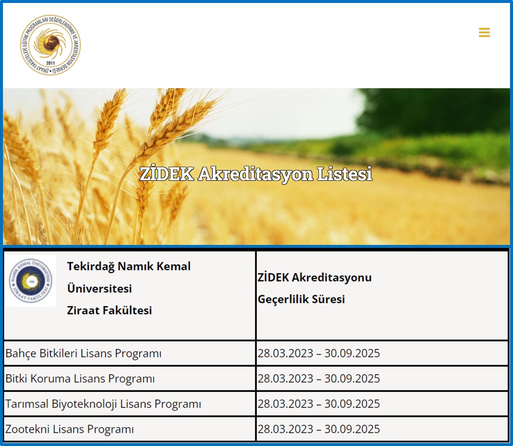 Zootekni Lisans Programları ZİDEK Tarafından Akredite Oldu
