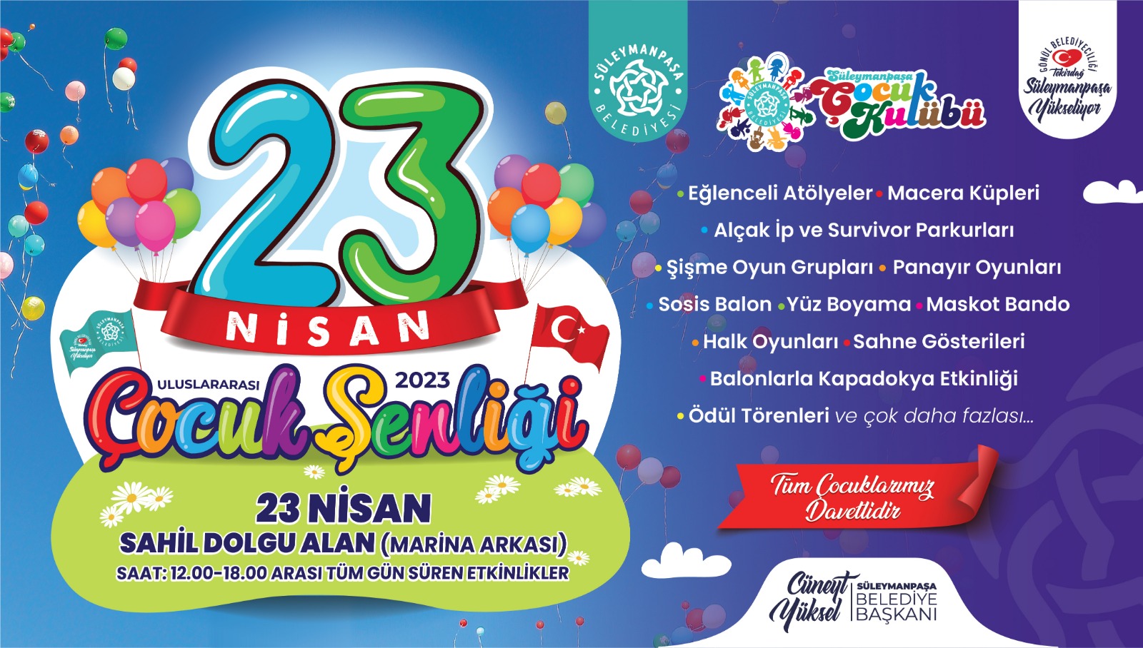 Süleymanpaşa Belediyesi Uluslararası Çocuk Şenliği Ramazan Bayramının üçüncü günü yapılacak