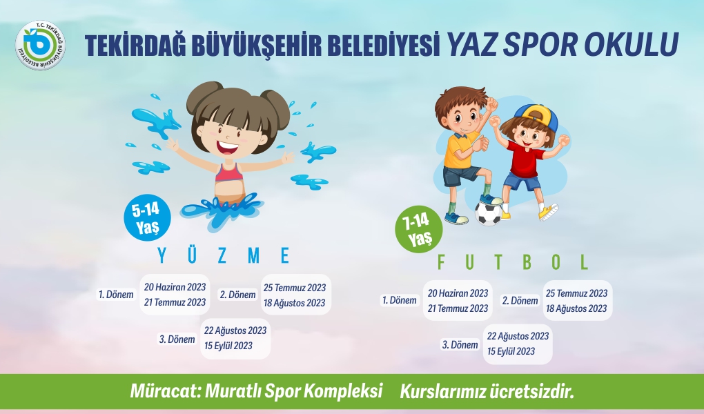 TEKİRDAĞ BÜYÜKŞEHİR BELEDİYESİ YAZ SPOR OKULU BAŞLIYOR