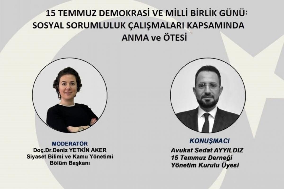 Tekirdağ NKÜ İİBF Siyaset Bilimi ve Kamu Yönetimi Bölümü Tarafından ‘15 Temmuz Programı’ Çevrim İçi Gerçekleşti