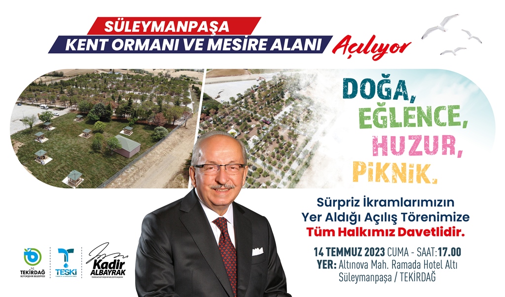 MUHTEŞEM BİR PİKNİK VE MESİRE ALANI TEKİRDAĞ’IN HİZMETİNE GİRİYOR