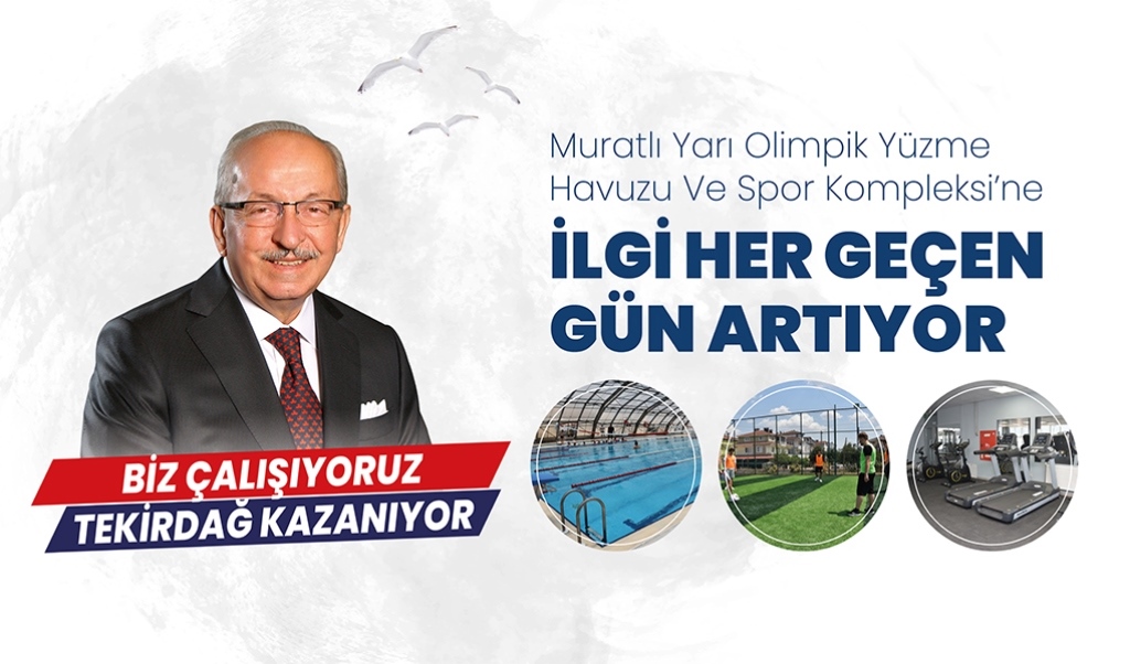MURATLI YARI OLİMPİK YÜZME HAVUZU VE SPOR KOMPLEKSİ’NE İLGİ HER GEÇEN GÜN ARTIYOR
