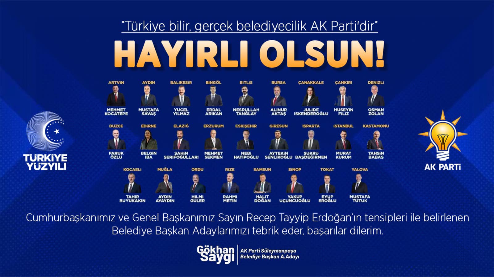 AK PARTİDE BELLİ OLAN ADAYLAR