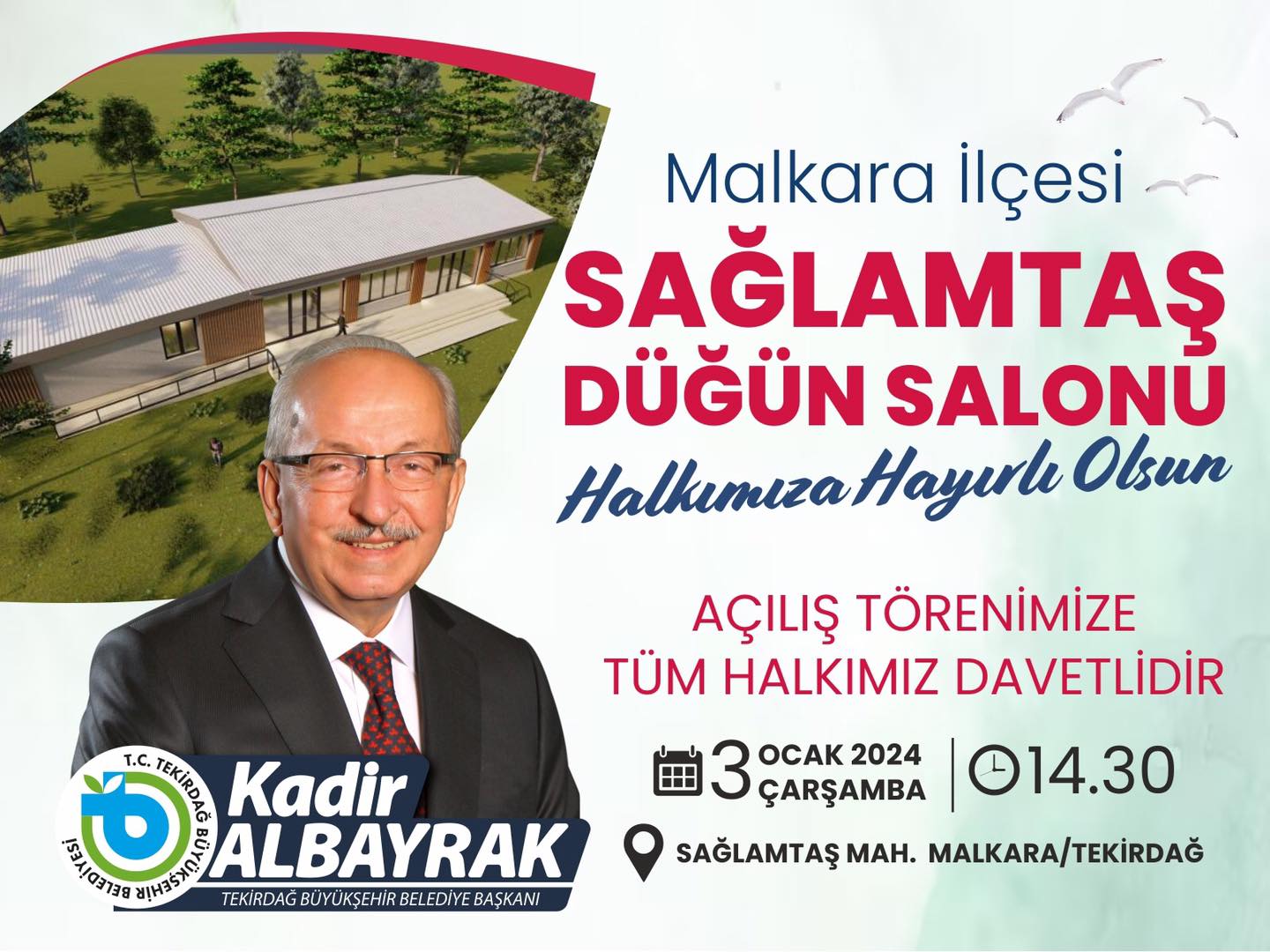 SAĞLAMTAŞ DÜĞÜN SALONU 03OCAK’TA HİZMETE AÇILIYOR