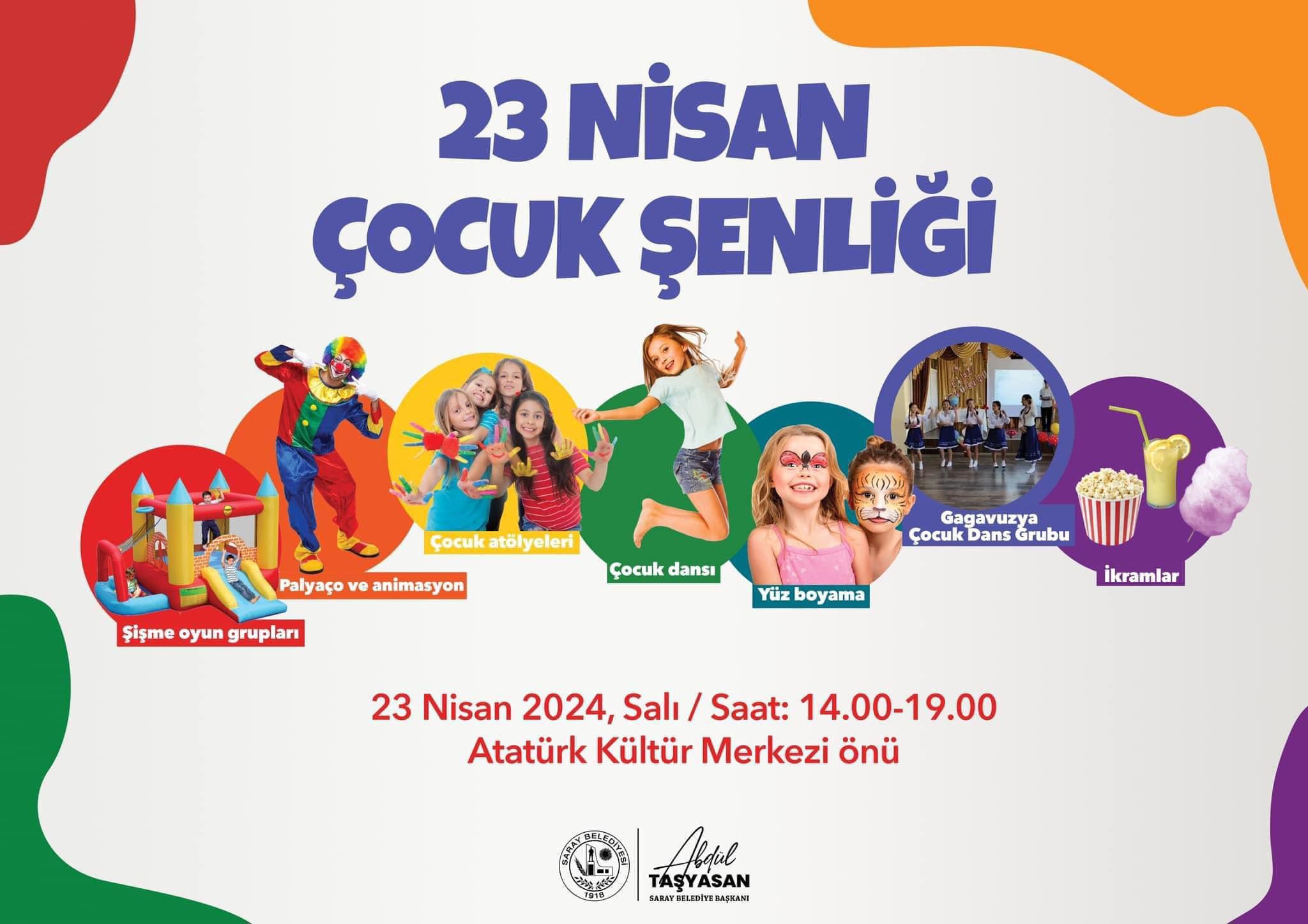 Saray Belediyesi’nden 23 Nisan Çocuk Şenliği