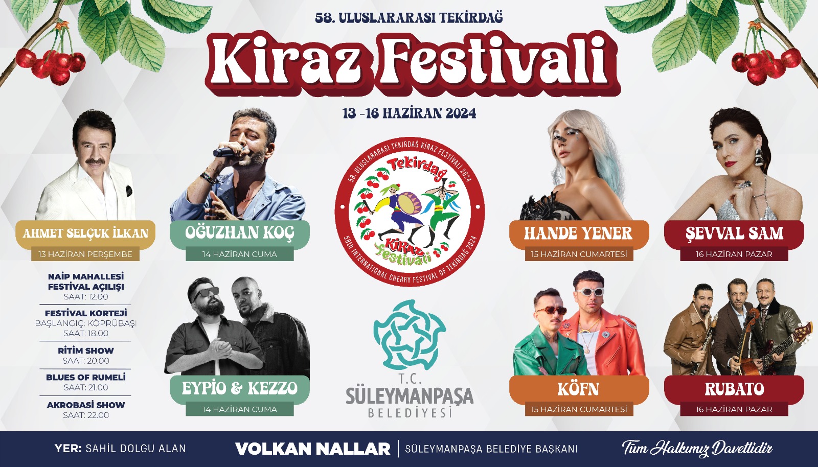 Tekirdağ Kiraz Festivali Sanatçıları Belli Oldu