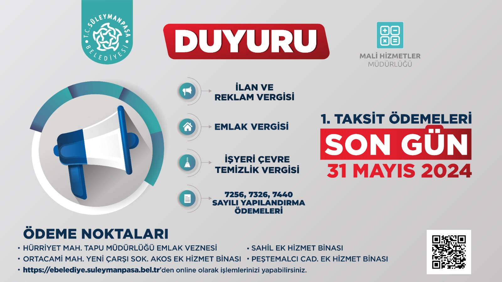 Emlak İlan Ve Çevre Temizlik Vergisi 1. Taksit Ödemesinde Son Gün 31 Mayıs