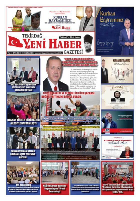 Tekirdağ Yeni Haber Gazetesi 532.Sayı Çıktı