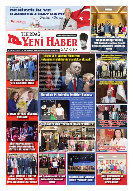 Tekirdağ Yeni Haber Gazetesi 533.Sayı Çıktı