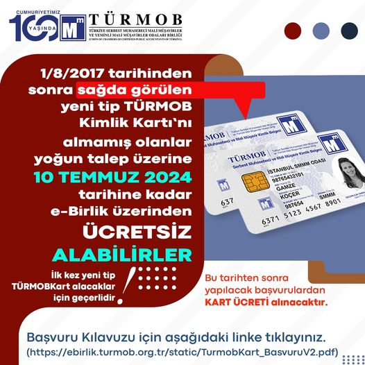 10 TEMMUZ 2024 tarihine kadar e-Birlik üzerinden ÜCRETSİZ ALABİLİRLER