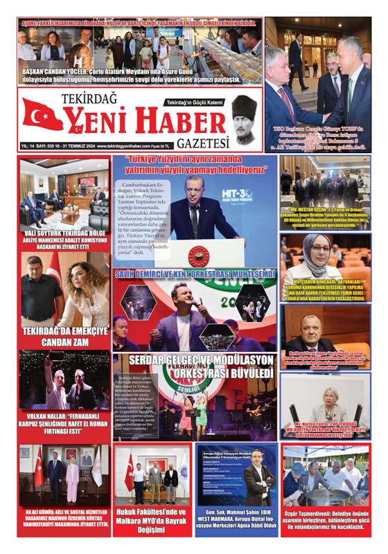 Tekirdağ Yeni Haber Gazetesi 535.Sayı Çıktı