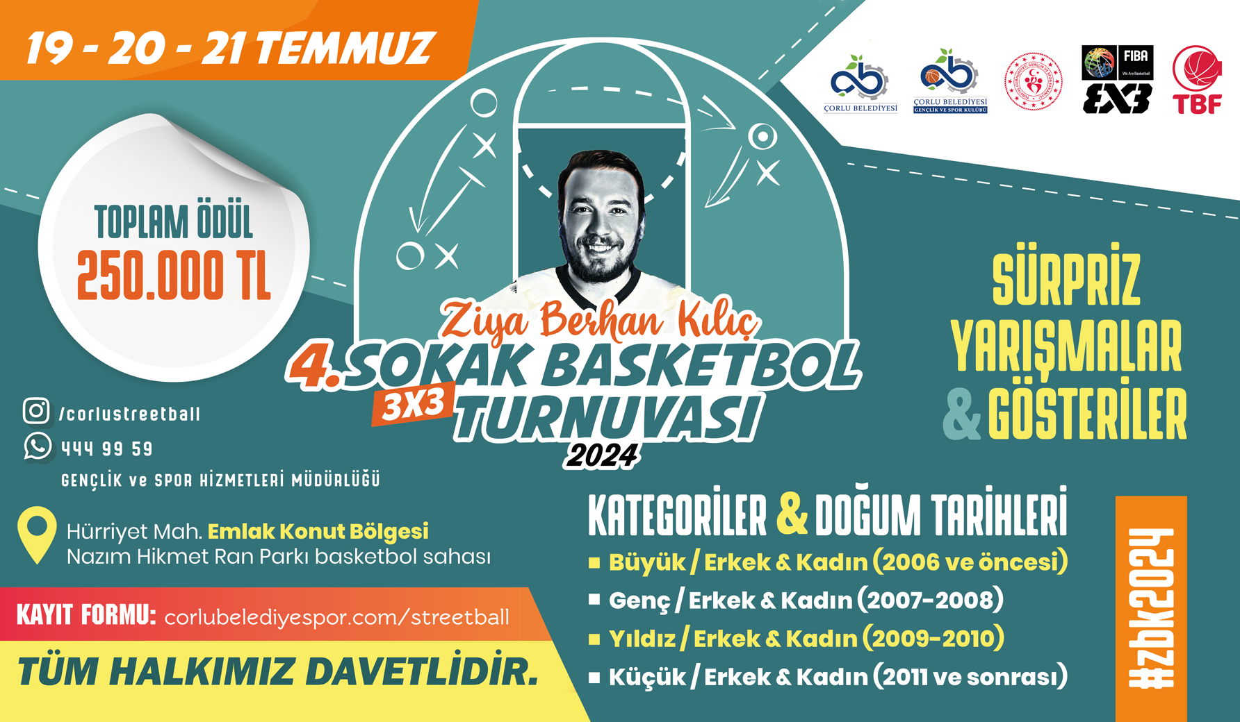 ZBK Sokak Basketbol Turnuvası FİBA 3×3 İmzasıyla Gerçekleştirilecek