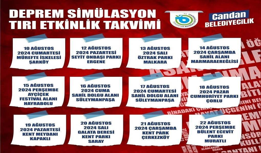 DEPREM SİMÜLASYON TIRI TÜM TEKİRDAĞ’I İLÇE İLÇE GEZECEK