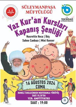 Yaz Kur’an Kursları Kapanış Şenliğine Davet