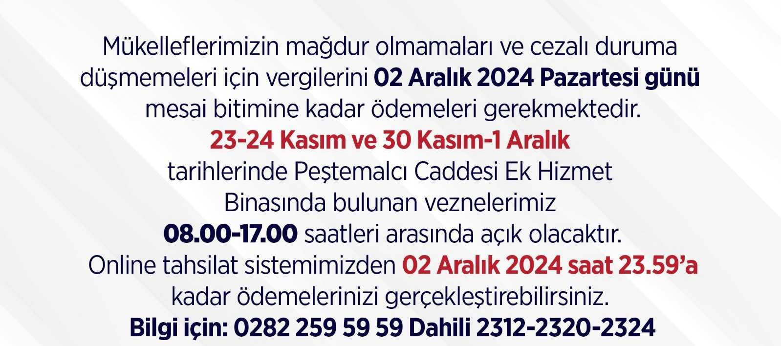 Emlak ve İşyeri Çevre Temizlik Vergisi 2. Taksit Son Ödeme Tarihi 2 Aralık