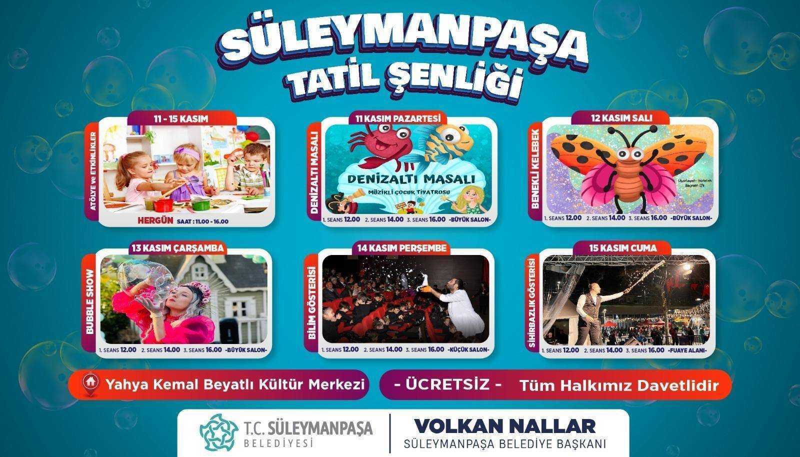 Süleymanpaşa Belediyesinden Çocuklara Ara Tatil Müjdesi