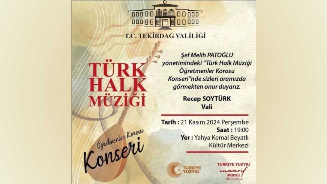 Türk Halk Müziği Öğretmenler Korosu 24 Kasım Öğretmenler Günü Konseri