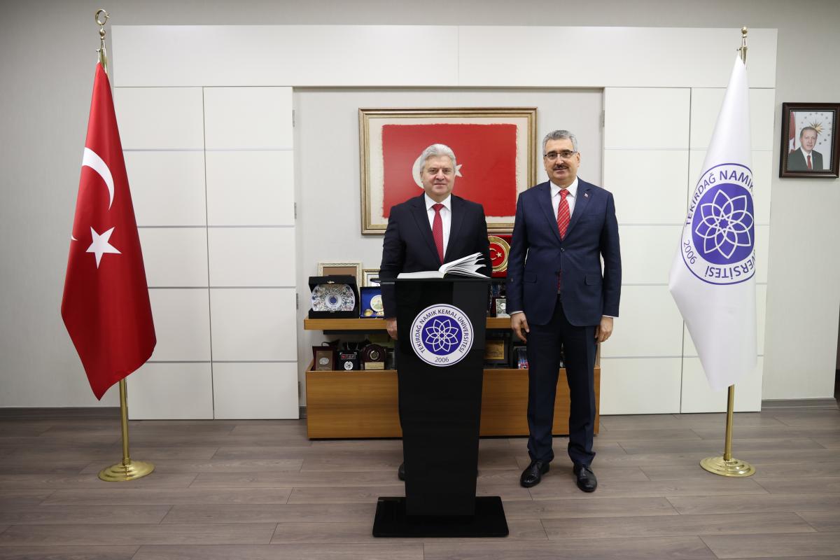 Kuzey Makedonya Eski Cumhurbaşkanı Prof. Dr. Gjorge IVANOV Üniversitemiz Rektörü Prof. Dr. Mümin ŞAHİN’i Ziyaret Etti