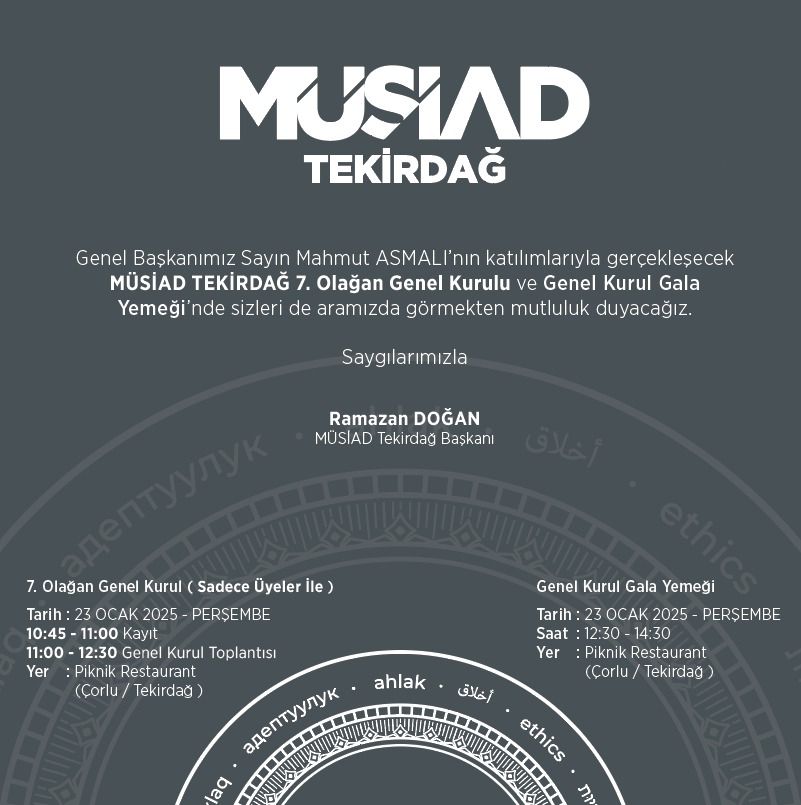 MÜSİAD GENEL KURUL GALA YEMEĞİ