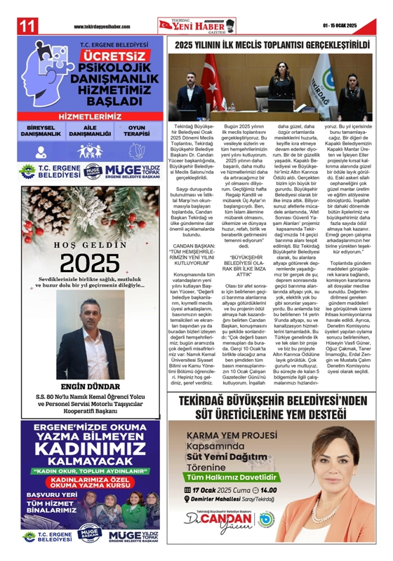 Tekirdağ Yeni Haber Gazetesi 546.Sayı Çıktı