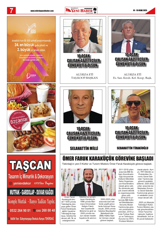 Tekirdağ Yeni Haber Gazetesi 546.Sayı Çıktı