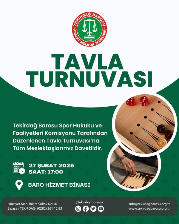 BARO TAVLA TURNUVASI DÜZENLİYOR