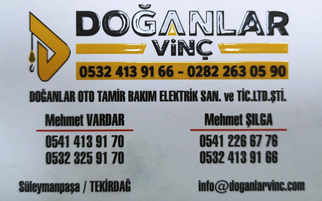 doğanlar vinç tekirdağ