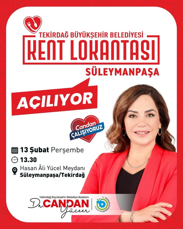Süleymanpaşa Kent Lokantası Açılıyor!