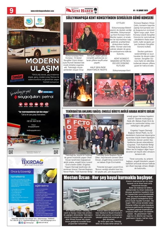 Tekirdağ Yeni Haber Gazetesi 548.Sayı Çıktı