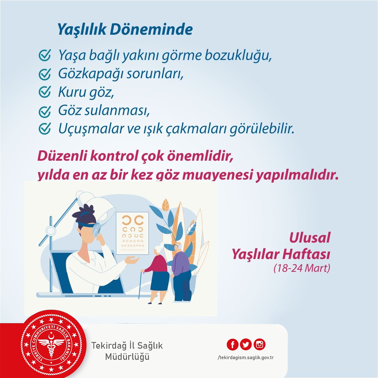 18-24 MART ULUSAL YAŞLILAR HAFTASI