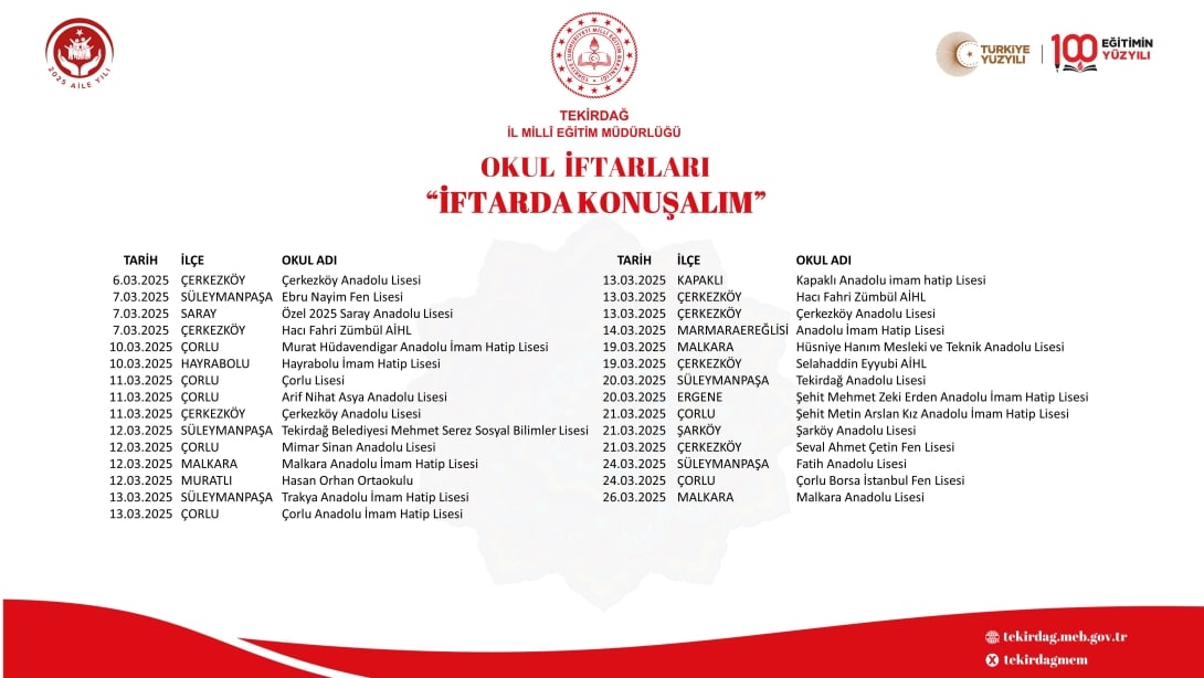 Ramazan Ayına Özel Etkinlik: ” İftarda Konuşalım” Söyleşileri