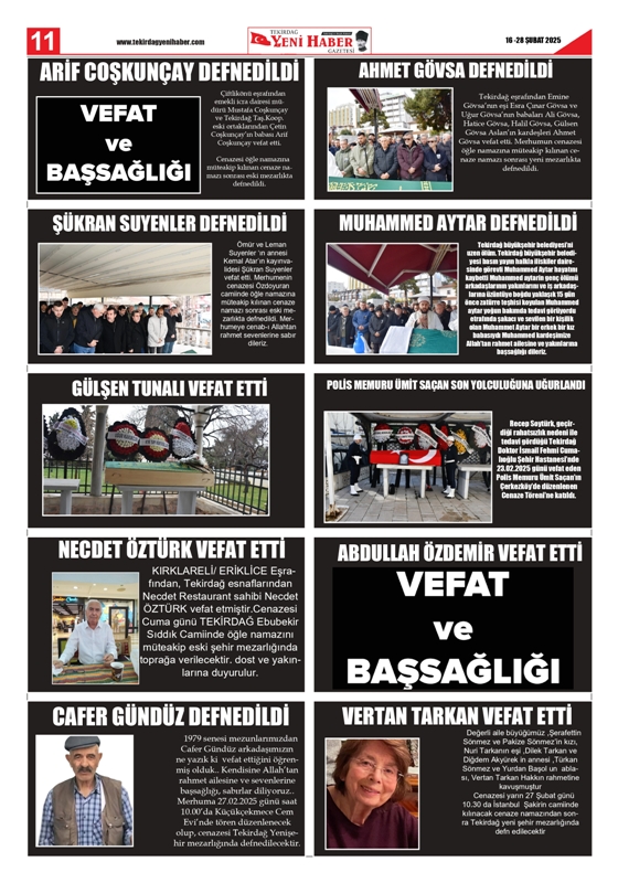 Tekirdağ Yeni Haber Gazetesi 549.Sayı Çıktı