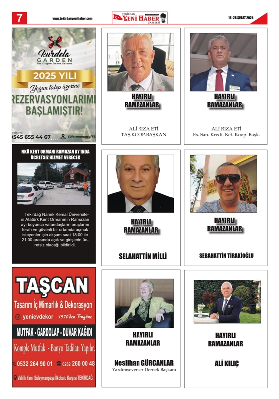 Tekirdağ Yeni Haber Gazetesi 549.Sayı Çıktı