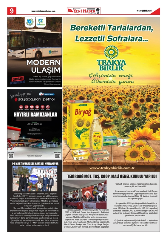 Tekirdağ Yeni Haber Gazetesi 549.Sayı Çıktı