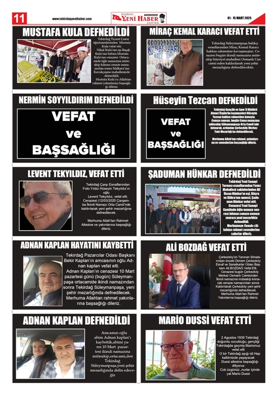 Tekirdağ Yeni Haber Gazetesi 550.Sayı Çıktı