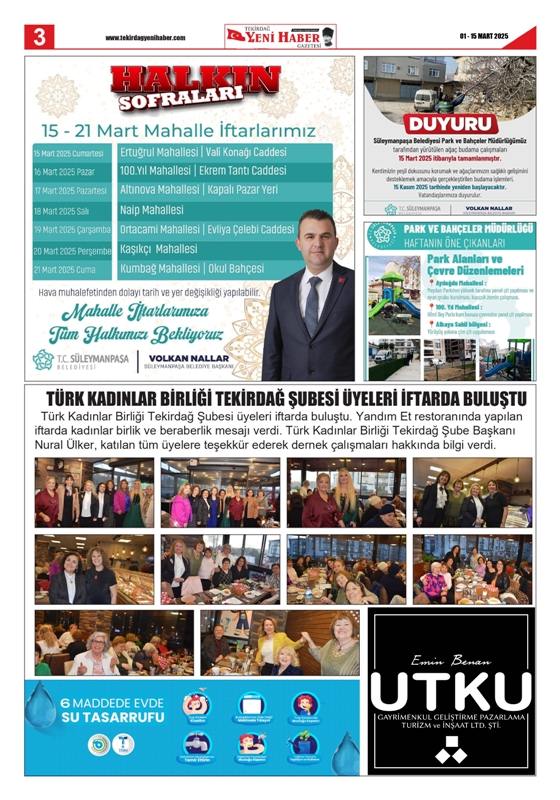 Tekirdağ Yeni Haber Gazetesi 550.Sayı Çıktı