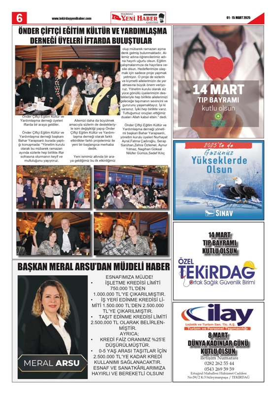 Tekirdağ Yeni Haber Gazetesi 550.Sayı Çıktı