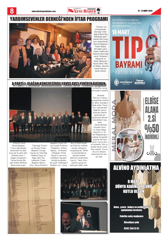 Tekirdağ Yeni Haber Gazetesi 550.Sayı Çıktı