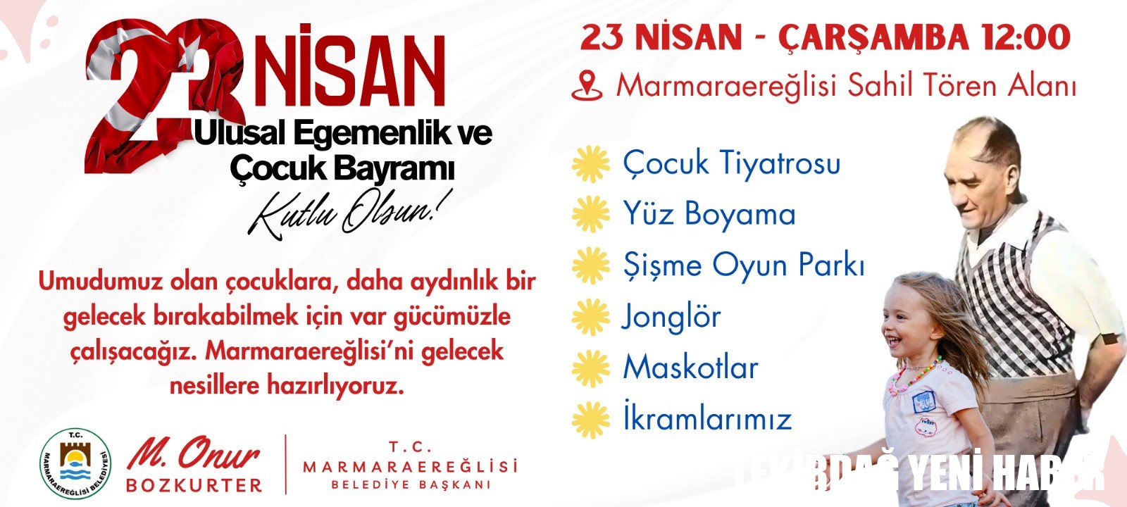 Marmaraereğlisi Belediyesi’nden 23 Nisan’a Özel Çocuk Şenliği