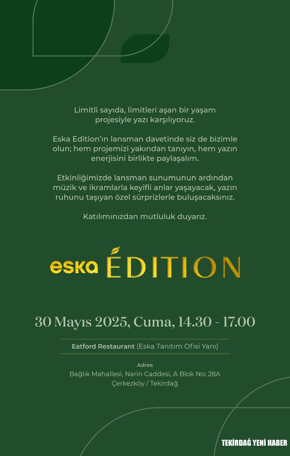 Eska Edition’dan Yazı Karşılama Lansmanı