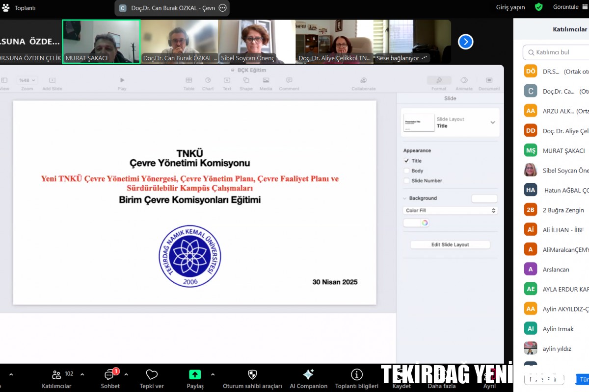 TEKİRDAĞ NKÜ “BİRİM ÇEVRE KOMİSYONLARI BİLGİLENDİRME ÇEVRİM İÇİ EĞİTİM TOPLANTISI” GERÇEKLEŞTİ