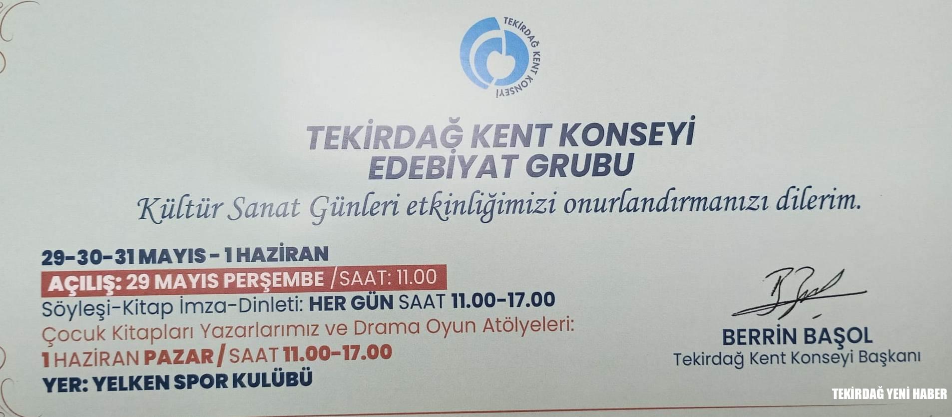 TEKİRDAĞ’DA KÜLTÜR VE SANAT RÜZGARI ESTİRECEK BULUŞMA
