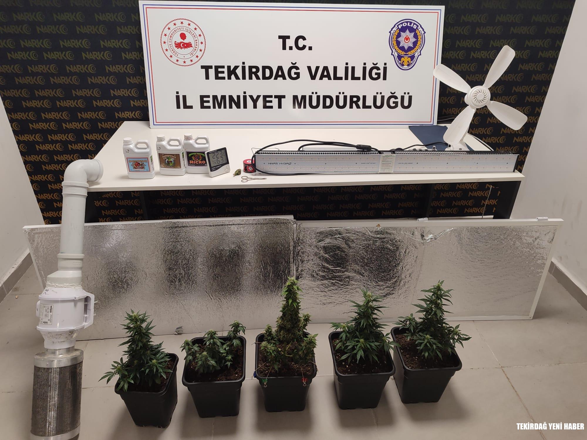 Tekirdağ’da Merdiven Altı Uyuşturucu Atölyesine Baskın