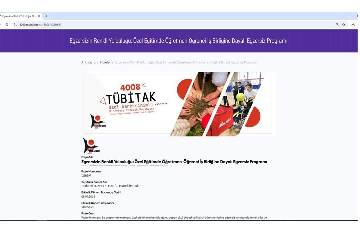 ÜNİVERSİTEMİZDEN TÜBİTAK 4008 KAPSAMINDA BİR İLK