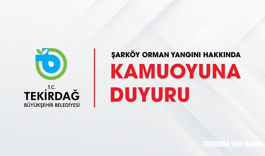 Büyükşehirden Yangın Açıklaması