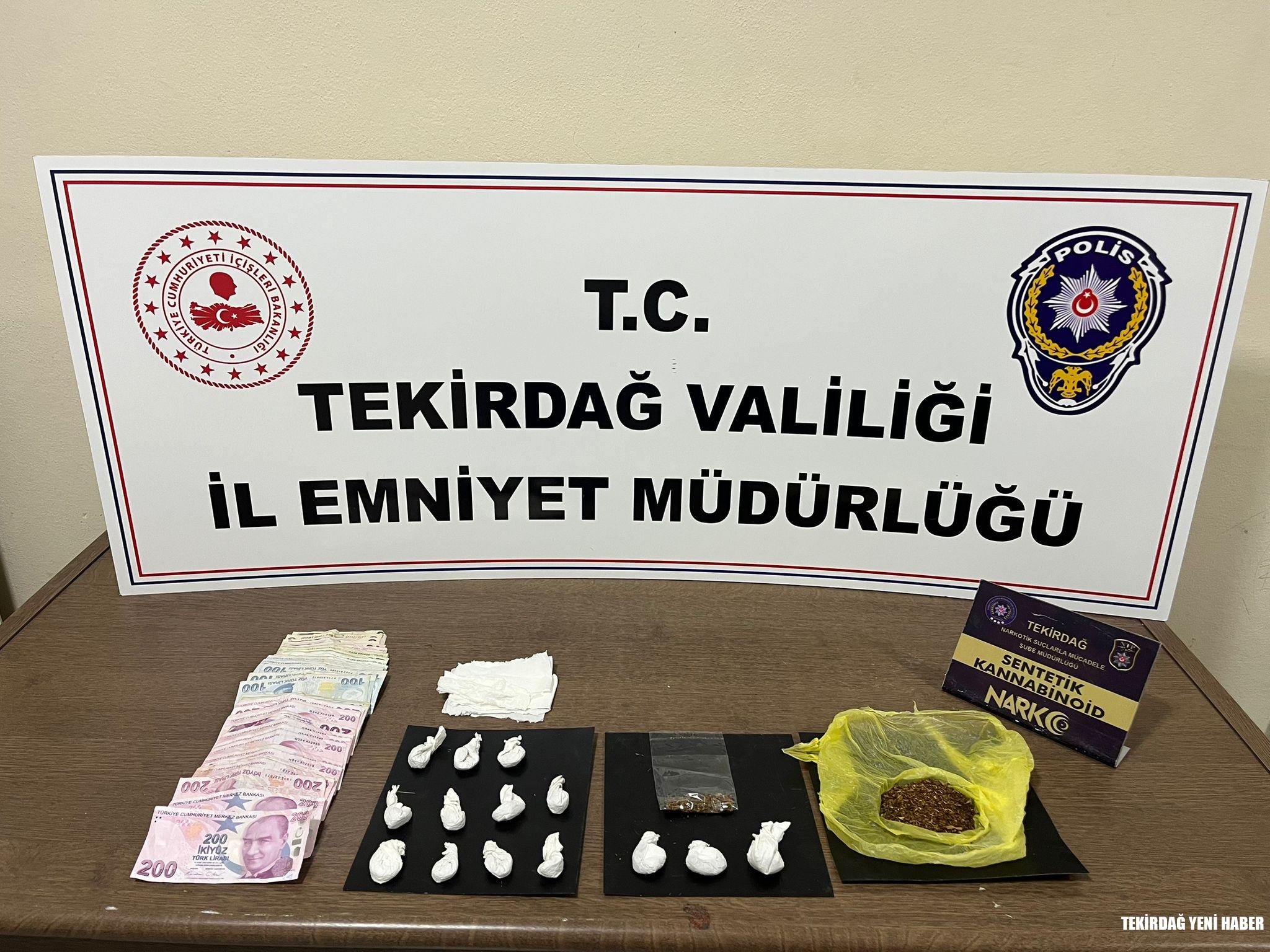 TEKİRDAĞ’DA UYUŞTURUCU OPERASYONU: BONZAİ VE PARA ELE GEÇİRİLDİ, 1 KİŞİ TUTUKLANDI
