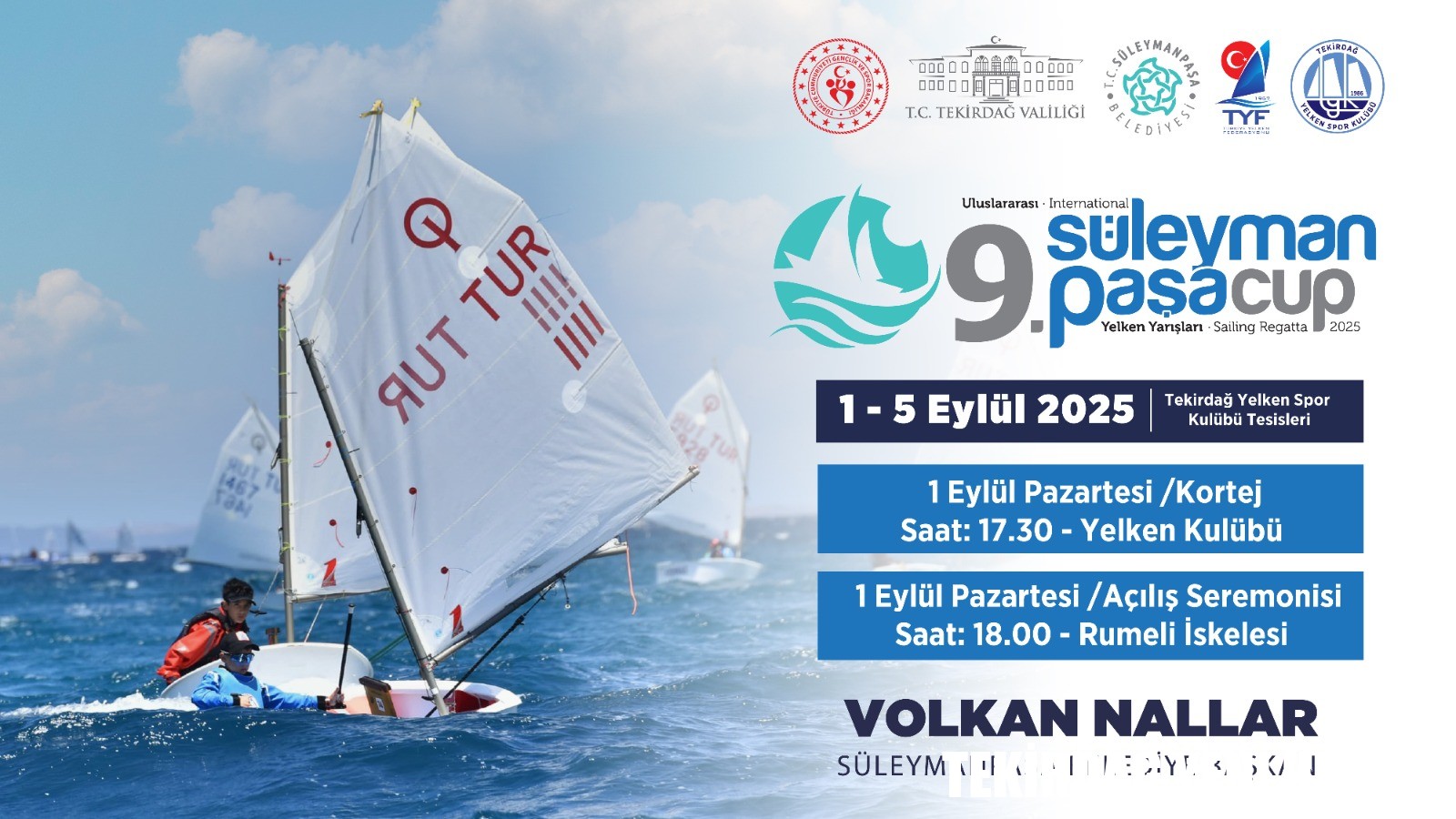 9. Uluslararası Süleymanpaşa Cup Yelken Yarışları Başlıyor