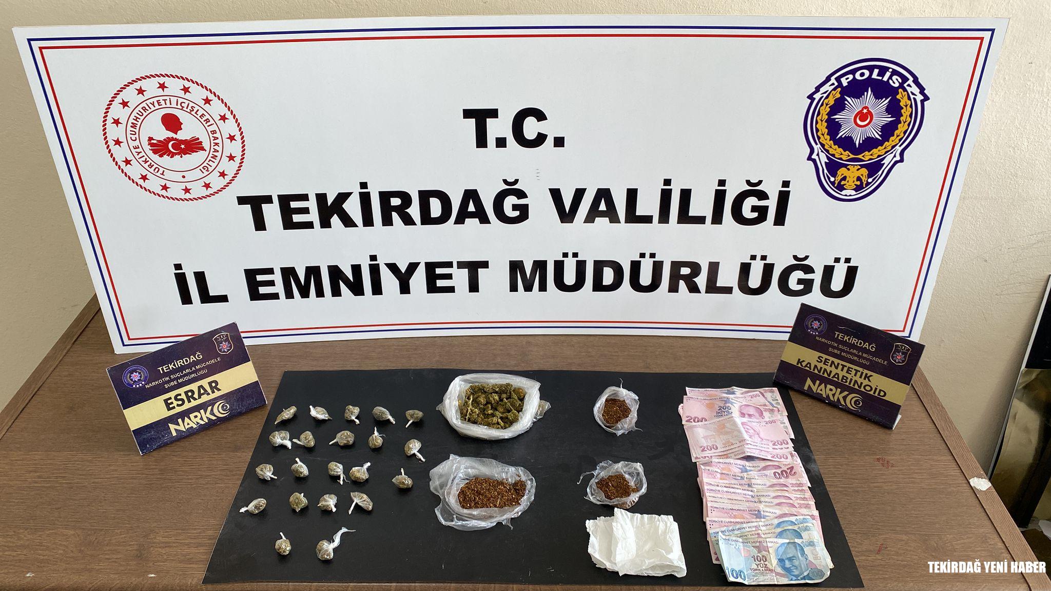 Tekirdağ’da Uyuşturucu Operasyonu: 3 Şahıs Tutuklandı